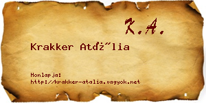 Krakker Atália névjegykártya